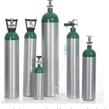 Cylindre de gaz d&#39;oxygène médical portable en aluminium